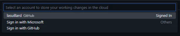 Selecting account for Cloud Changes